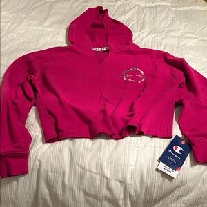 Champion Fuchsia Cropped Hoodie